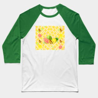 GUAVA BANANA PINEAPPLE PATTERN Baseball T-Shirt